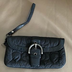 Coach Black Quilted wristlet!